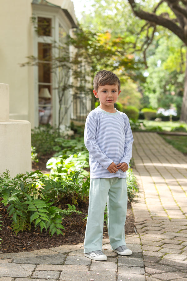 Miller Pants Set- Dusty Blue Stripe/Sage