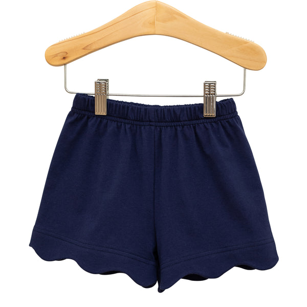 Scalloped Shorts- Navy