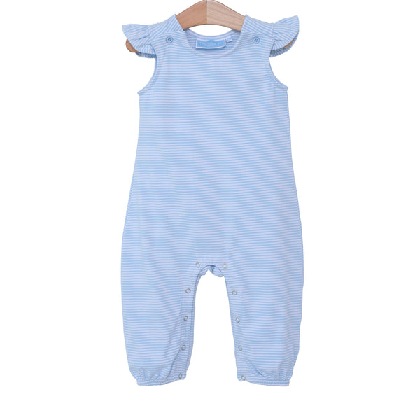 Caroline Romper- Light Blue Stripe