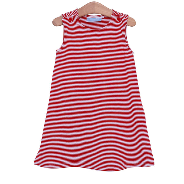 Caroline Dress- Red Stripe