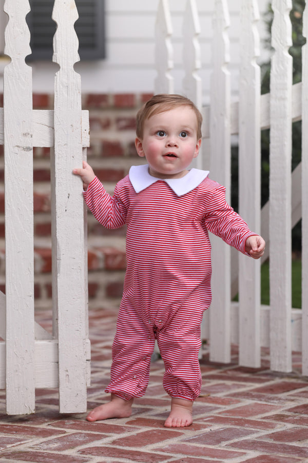 William Romper- Red Stripe