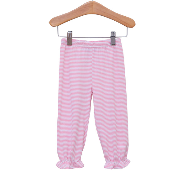 Bloomer Pants- Light Pink Stripe Ruffle