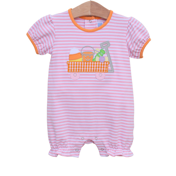 Halloween Wagon Romper- Pink