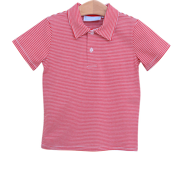 Henry Game Day Polo- Red Stripe