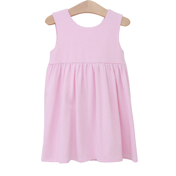 Isabella Dress- Light Pink Stripe