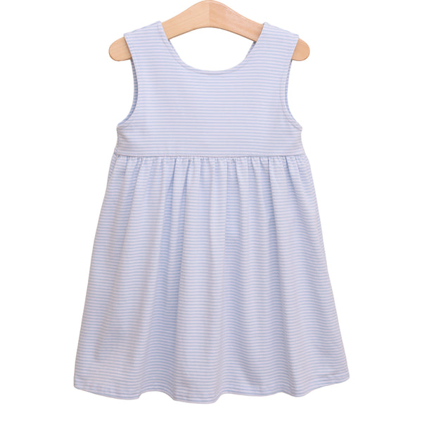 Isabella Dress- Light Blue Stripe